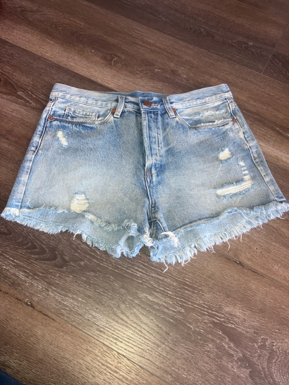 Blank NYC Light Blue Distressed Frayed Denim Shorts 29